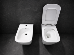Set tualeti i varur Idevit Halley me WC dhe bide të bardhë
