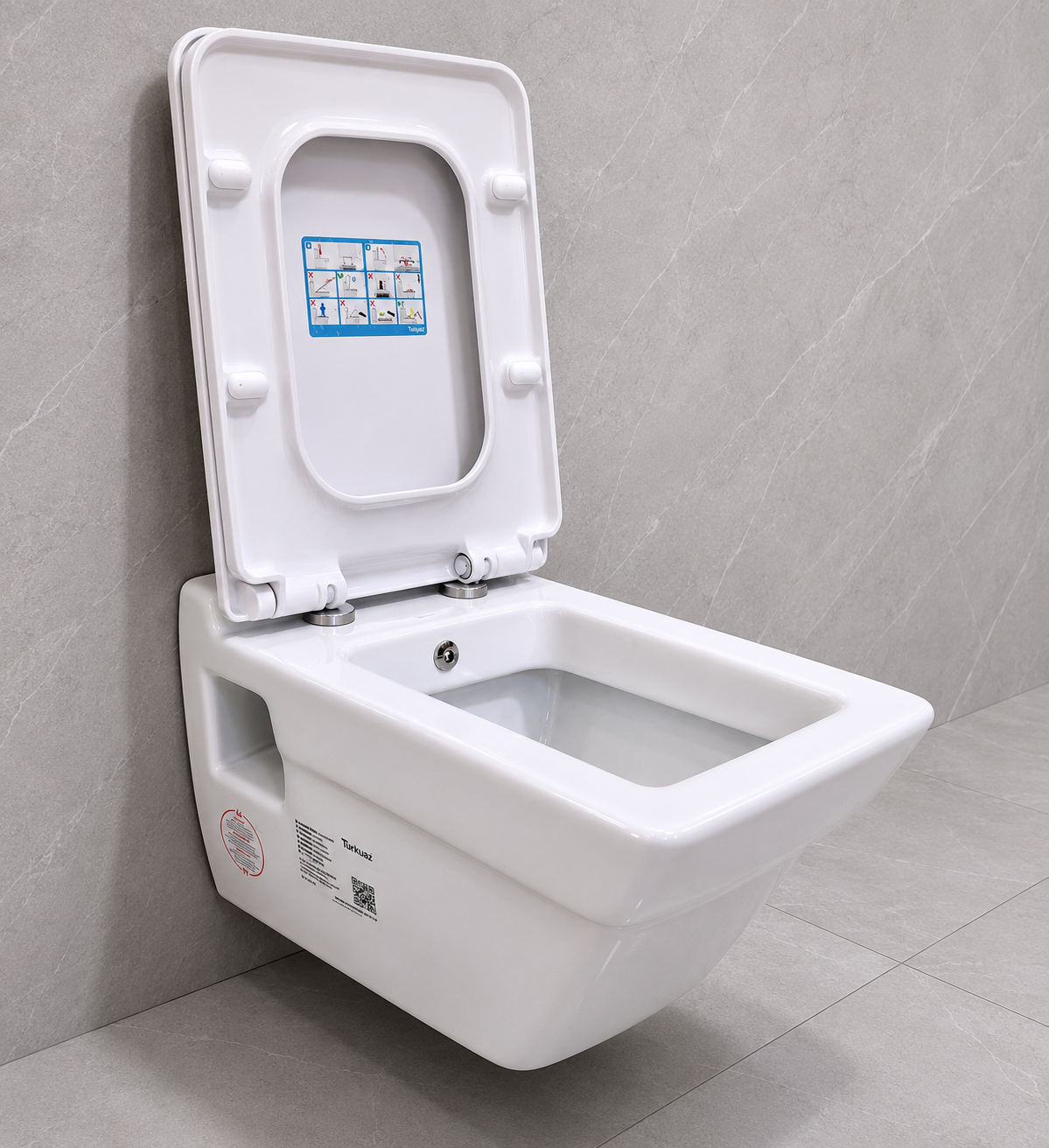 WC e varur Turkuaz City Rimless me bidet të integruar dhe kapak soft-close - Figura 8