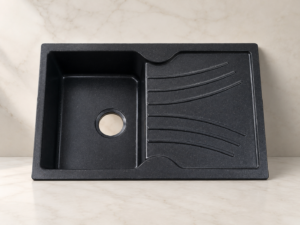 Lavapjatë kuzhine Sanitec Classic 327 Granite Black 78x50 cm